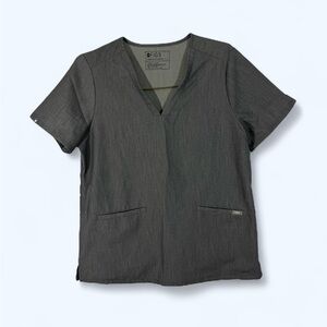 FIGS CASMA 3 POCKET SCRUB Women's Gray Top LARGE